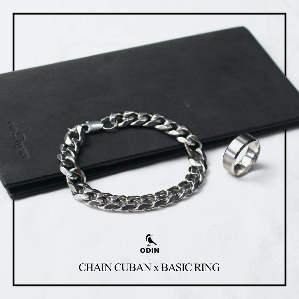 [ Sale off 40% COMBO ] Vòng tay Chain 9mm - nhẫn Titan