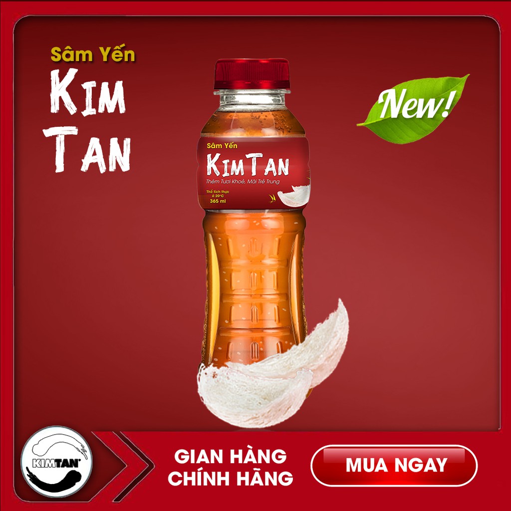 Nước Sâm Yến KimTan - Chai 365ml < 8⁰C - Nước giải khát thanh lọc cơ thể