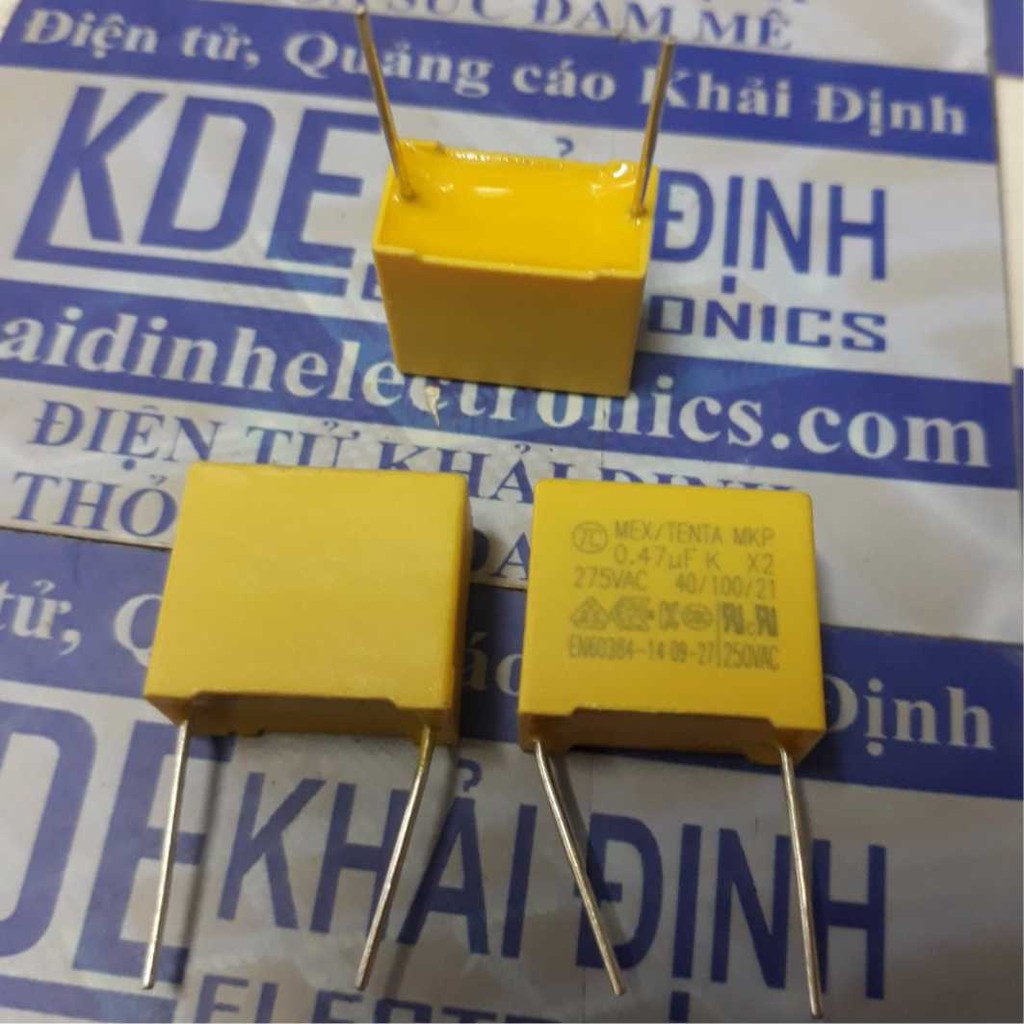 10 con Tụ vuông vàng 15mm 0.47uF 470nF 474k 275V tụ không phân cực tụ chính xác kde4358