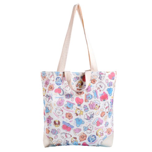 Túi tote BT21 bo góc da xinh xắn đựng được nhiều đồ