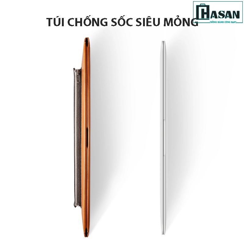 Túi chống sốc chính hãng TOMTOC (USA) Felt &amp; PU Leather - H16-C02 cho Macbook Pro/Air 13&quot;/Pro M1/Dell XPS 13