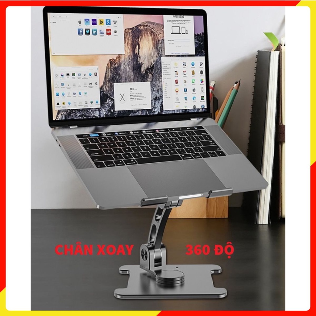 M360 Giá nâng đỡ, kê tản nhiệt cho Macbook Laptop cao cấp, chân đế xoay 360 độ cho máy 11 - 17 inch.