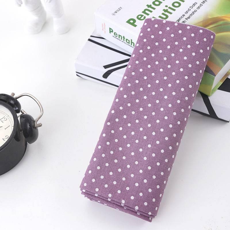 Khăn Trải Bàn Chất Liệu Cotton Và Gai Dầu Họa Tiết Sọc Caro Màu Tím Phong Cách Nhật Bản