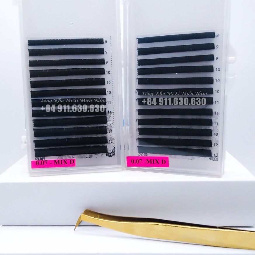 Mi khay mix size độ cong D  dày 0.05- 0.07- 0.10- 0.12- 0.15 _ Mi Khay chất lượng giá rẻ_Dụng cụ nối mi_Be Lash