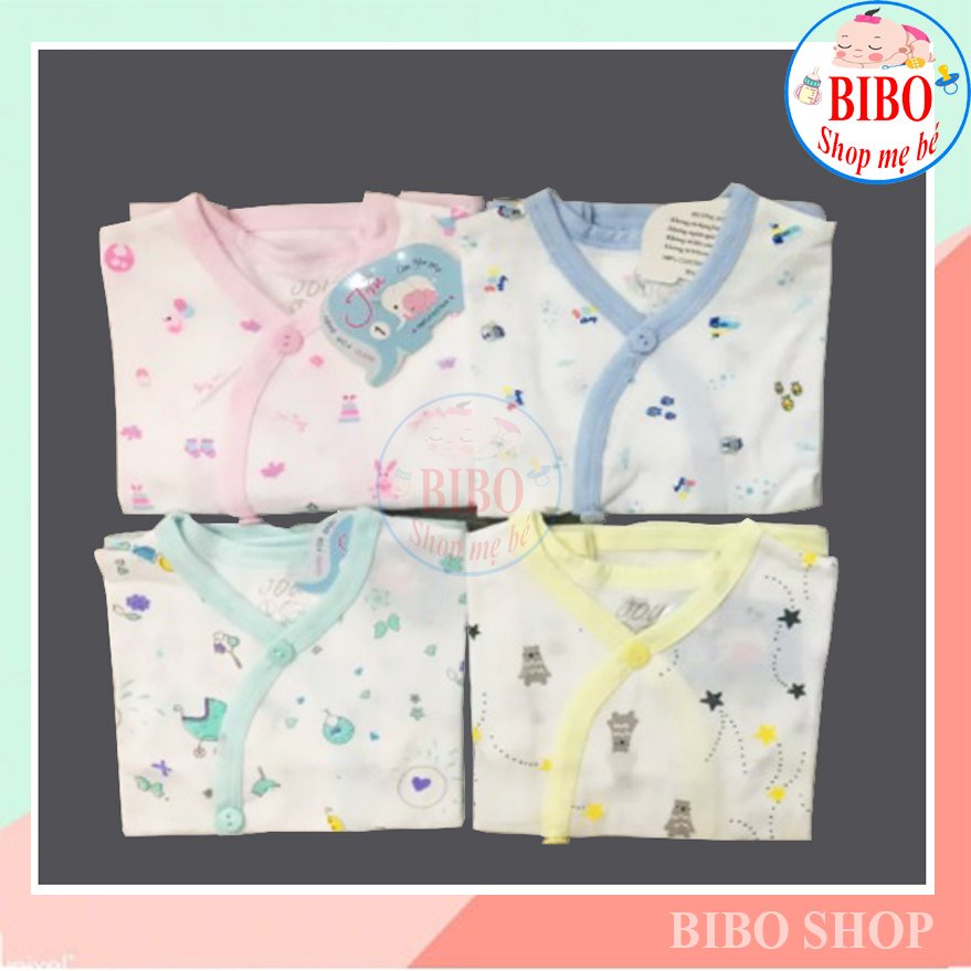 Bộ Quần Áo Sơ Sinh Cài Xéo In Hình Họa Tiết JOU, Chất Vải Cotton 100% ,Cao Cấp, Mềm Mịn, Thoáng Mát