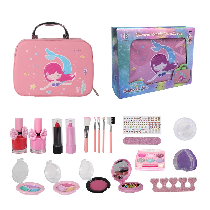 20 PCS Washable Real Kids Makeup Kit With Safety Mirror Kids Make up set Girls Toy Make Up Kits Makeup set for kids Kids Make up set Pretend Child Beauty Salon