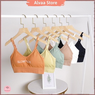Áo bra 2 dây len tăm -bra cotton - áo ngực không gọng mút mỏng