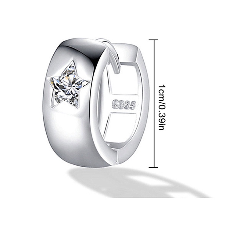 Đôi Bông Tai Ngôi Sao Đen Nạm Đá