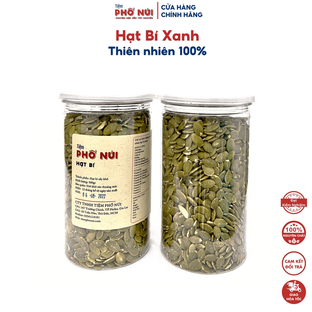 Nhân Bí Xanh Ấn Độ Tiệm Phố Núi 500g, Hạt Dinh Dưỡng Cho Người Ăn Kiêng