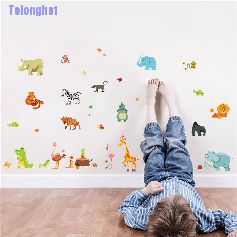 Giấy Dán Tường Trang Trí Hình Động Vật Dễ Thương