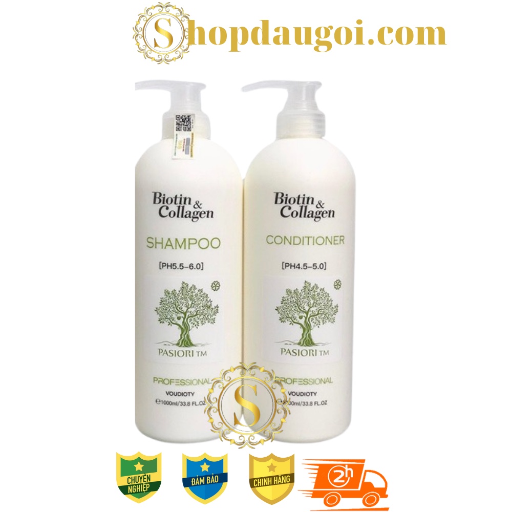 Cặp dầu gội xả Biotin Collagen chống rụng kích thích mọc tóc, phục hồi tóc Màu vàng, trắng, xanh lá, xanh 500ml - 1000ml