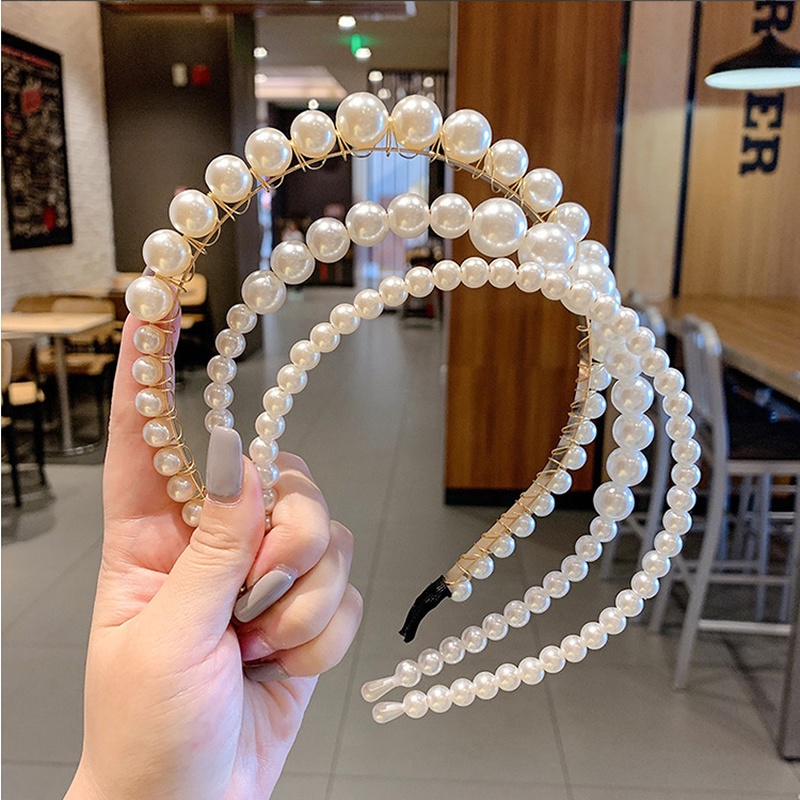 Băng Đô Đính Hạt Ngọc Trai Thời Trang Hàn Quốc Dễ Phối Đồ