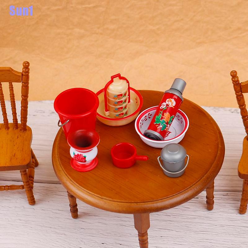 Bộ 8 Bình Nước mini Phong Cách Trung Hoa Cho Nhà Búp Bê