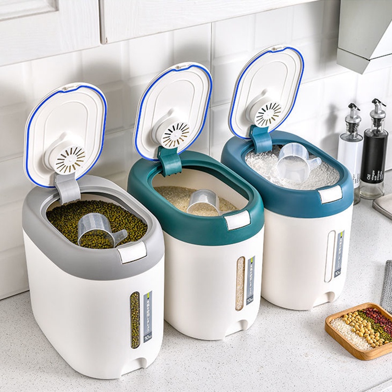 Hộp Nhựa Đựng Gạo 5kg 10Kg Chống Côn Trùng Chống Ẩm Tiện Dụng Cho Nhà Bếp
