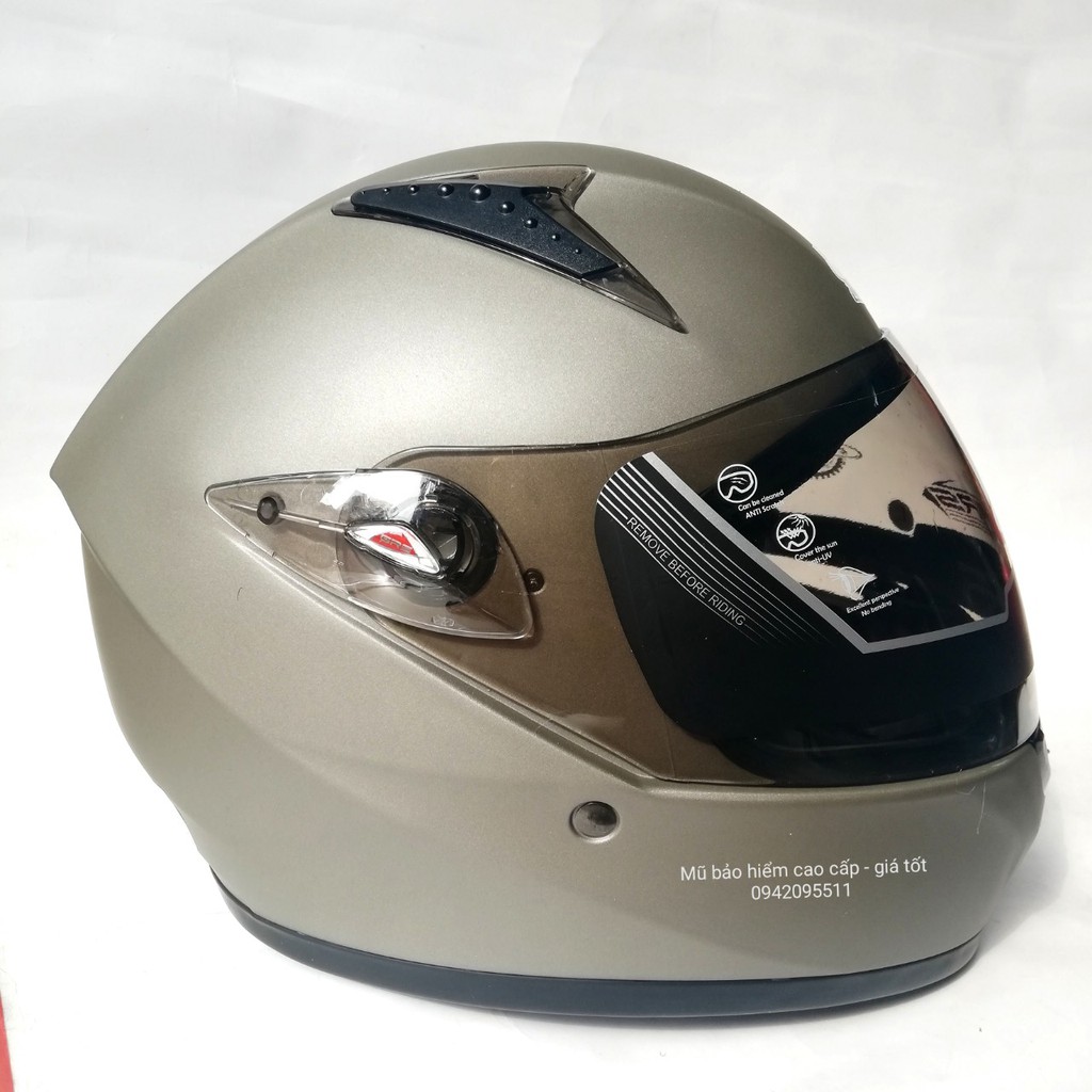 Mũ bảo hiểm full face GRS cao cấp chính hãng - Màu ghi