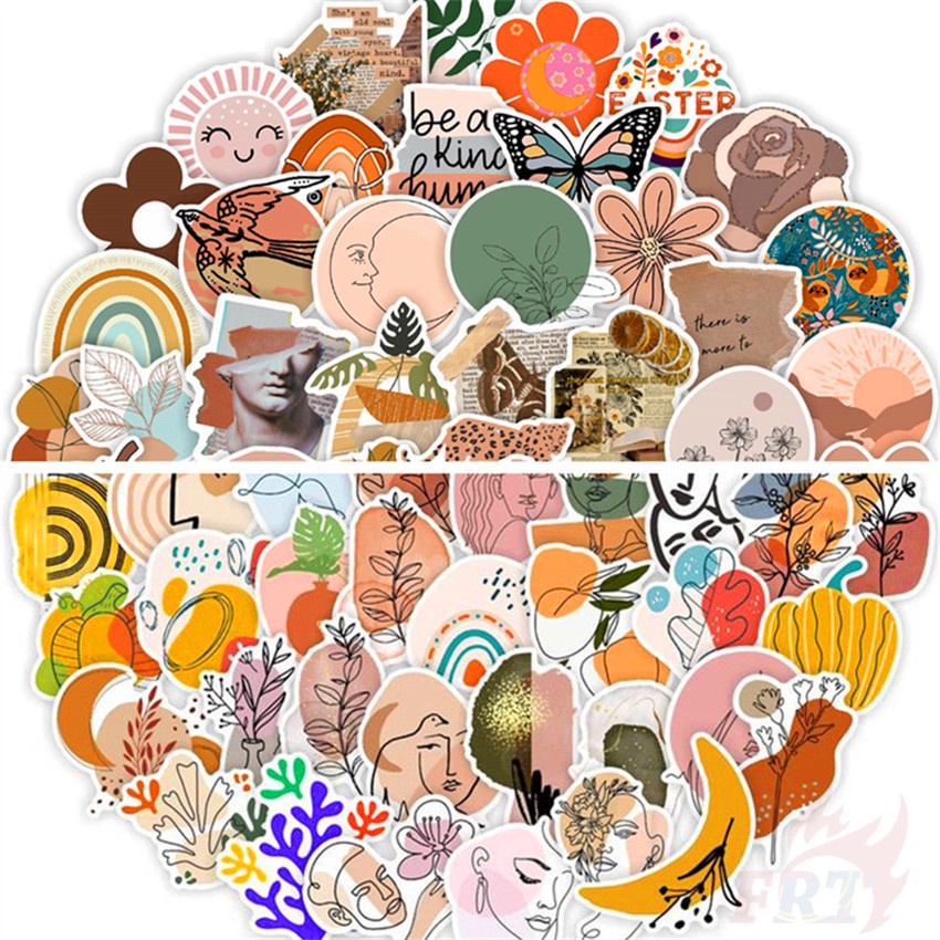 100Pcs/Set ❉ Nordic Abstract Art Series A Stickers ❉ Figure Painting &amp; Positive Healing DIY Fashion Mixed Luggage Laptop Skateboard Doodle Decals Stickers