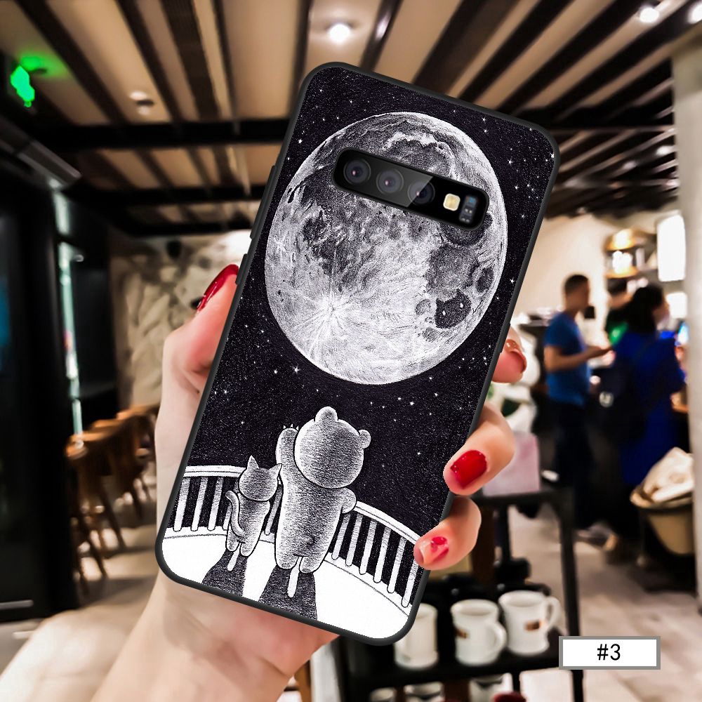 Ốp điện thoại mềm in hình bầu trời sao cho Samsung S8 S8 Plus S9 S10 S10+ Note8 Note9 Note10 10+