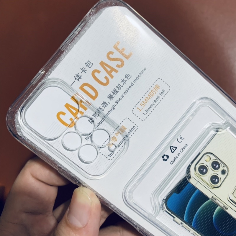 Redmi Note 11 4G RMN 11S Global Ốp lưng Silicone dẻo trong suốt bảo vệ Camera kèm ngăn đựng thẻ ATM tiện lợi chống sốc