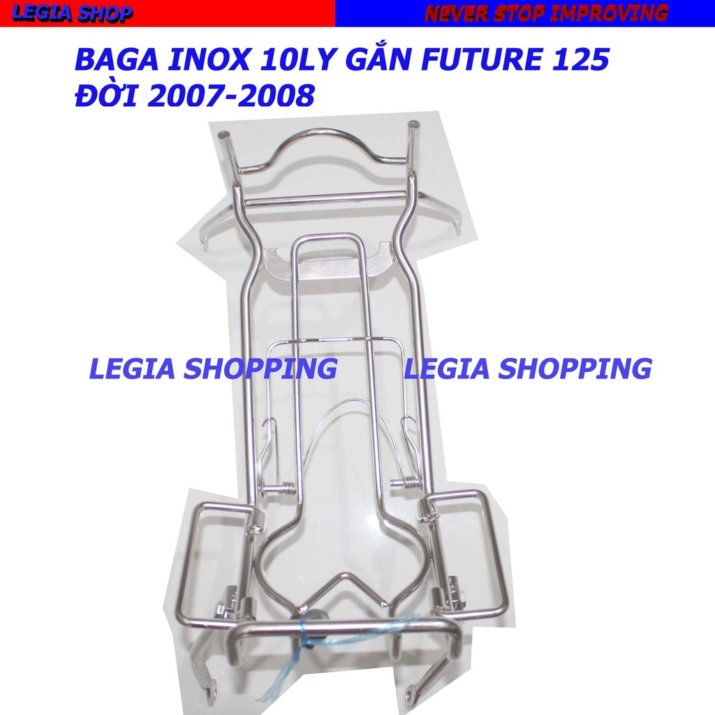 BAGA INOX 10 LY GẮN HONDA FUTURE NEO, FUTURE X 125 LOẠI CÓ CÁNH