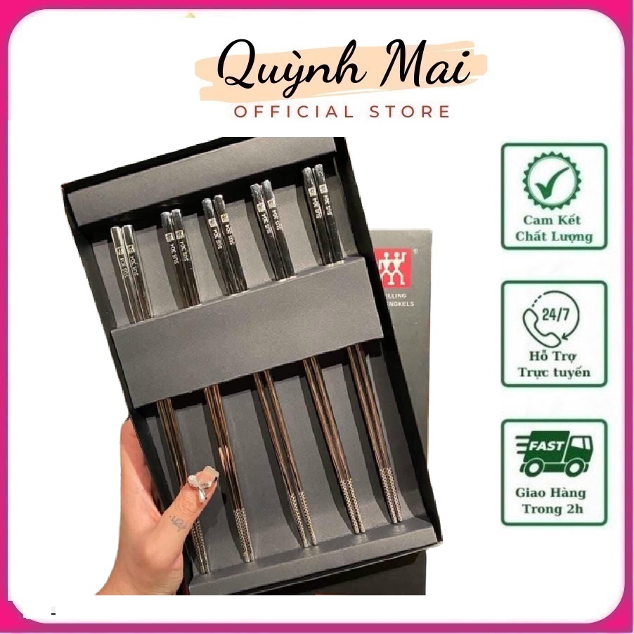HỘP SET 5 ĐÔI ĐŨA INOX Zwilling Đức HOT HIT
