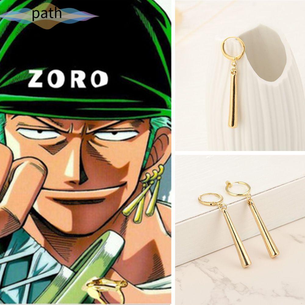 Khuyên tai dạng móc không xỏ lỗ mạ điện họa tiết One Piece Zoro Sauron