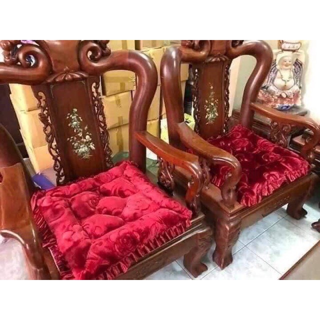 Bộ 3 Thảm Trải Ghế Gỗ _ Sofa Cao Cấp, Sang Trọng - Đệm Ghế