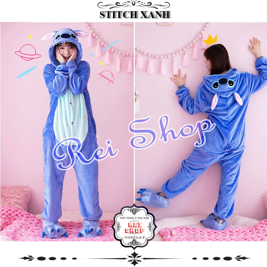 Bộ Đồ Thú Stitch Xanh - Cosplay Stitch Siêu Quậy