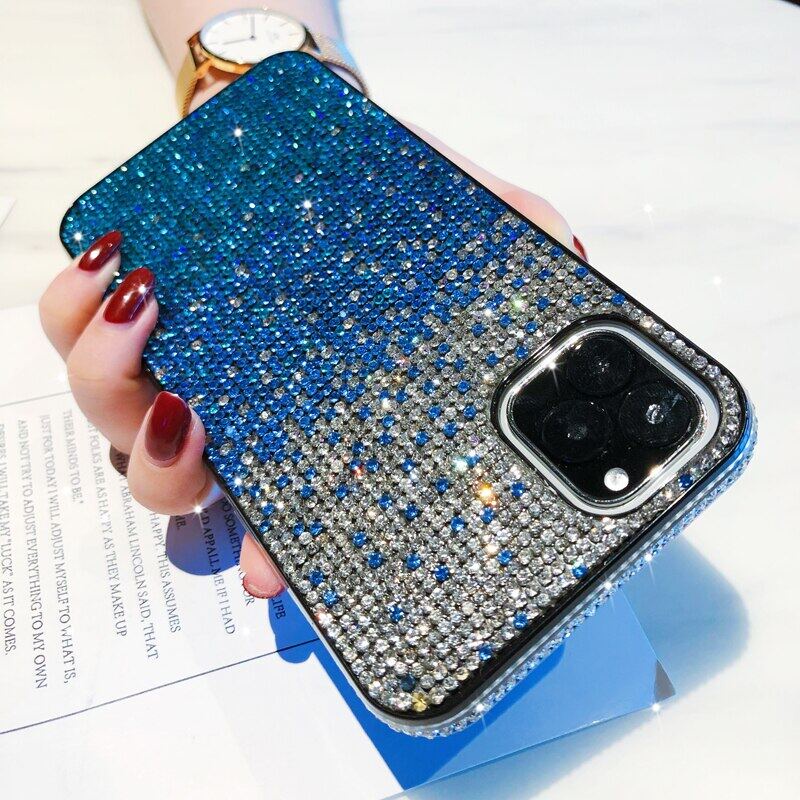 Ốp Điện Thoại Tpu Kim Cương Giả Lấp Lánh Kèm Giá Đỡ Cho iPhone 13 12 11 Pro Max 7 8 Plus X Xr Xs Max