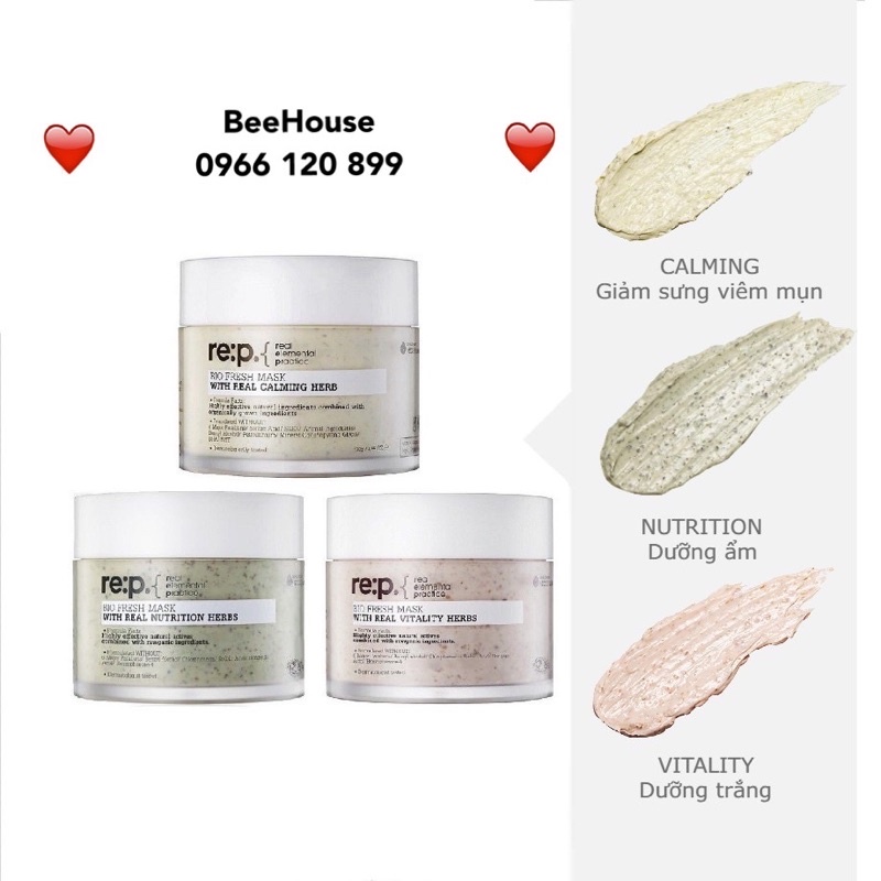 Mặt Nạ Đất Sét RE:P Bio Fresh Mask With Real Herbs 130g