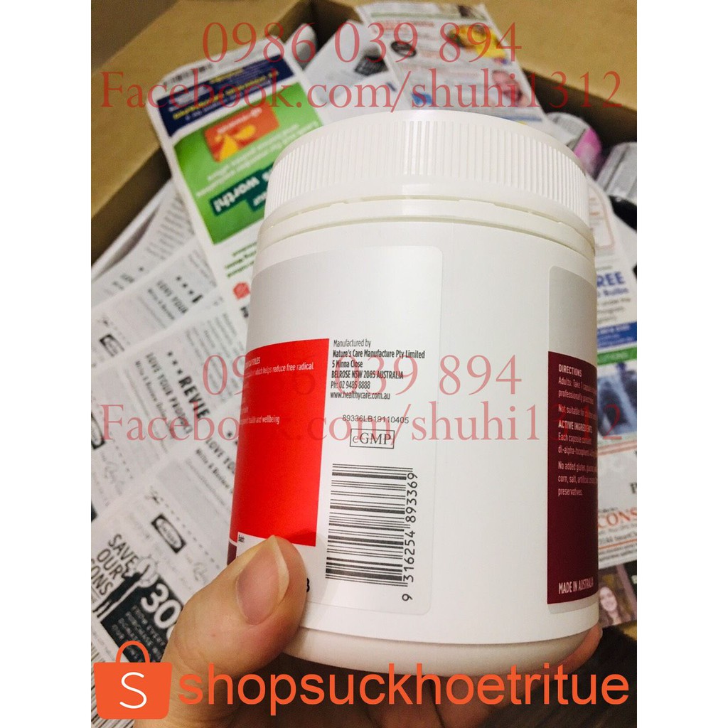 (Mẫu mới) Vitamin E 500IU Healthy care 200 viên- Úc | BigBuy360 - bigbuy360.vn