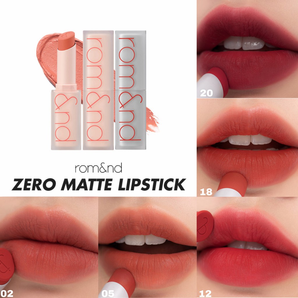 SON THỎI ROMAND ZERO MATTE LIPSTICK từ màu 01- màu 10