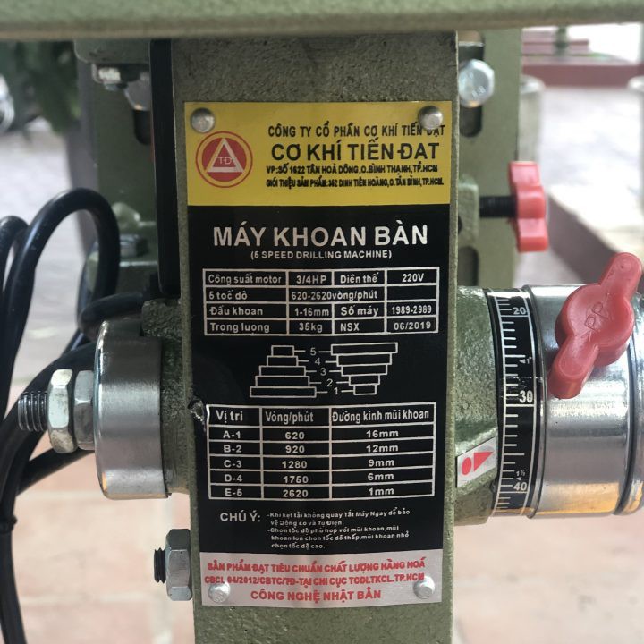 [Freeship] - Máy Khoan Bàn 3/4Hp Tiến Đạt KBTD-16A - hàng chính hãng