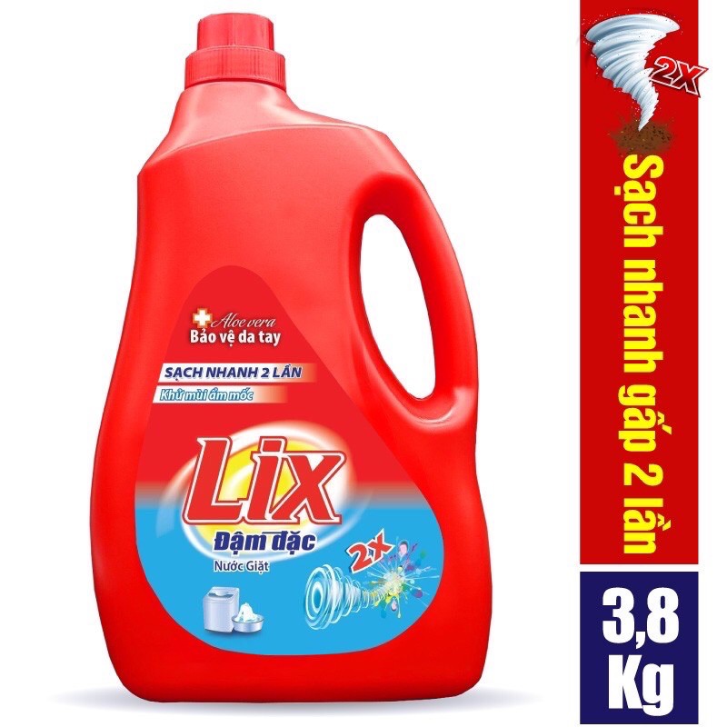 Combo 2 Can Nước Giặt Lix Đậm đặc 3,6Kg