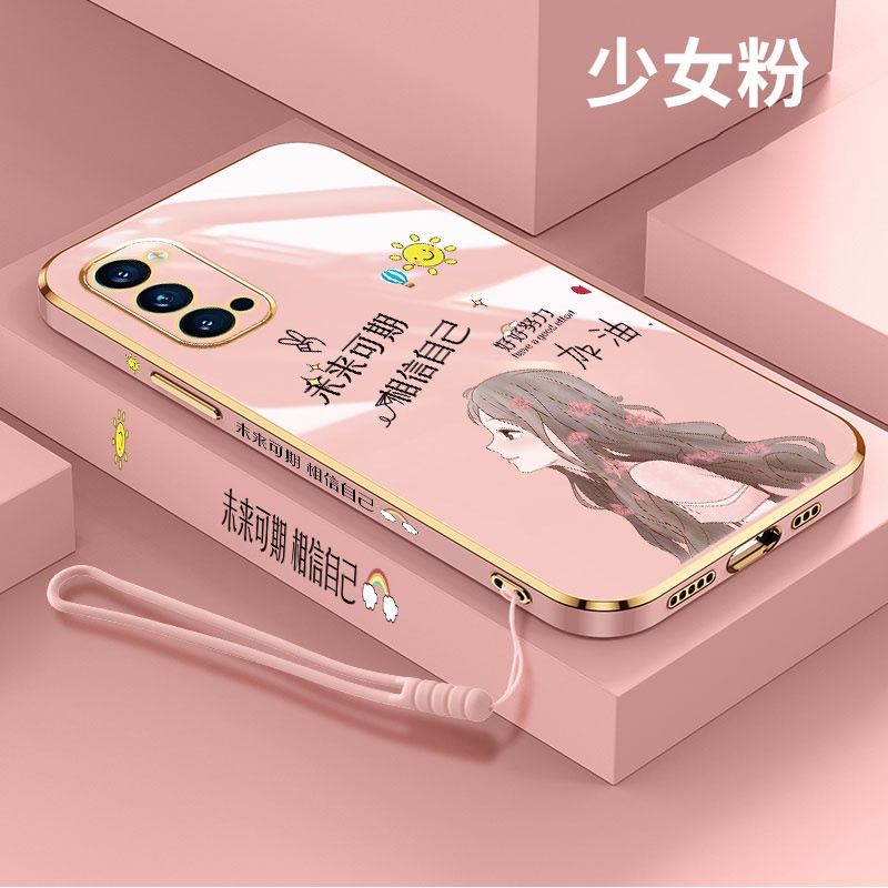 QIANZI Ốp Lưng Silicon Viền Thẳng Cho oppo reno4 reno4pro 4G reno3 reno3 pro reno2F 2Zreno reno2 renoZ 4SE