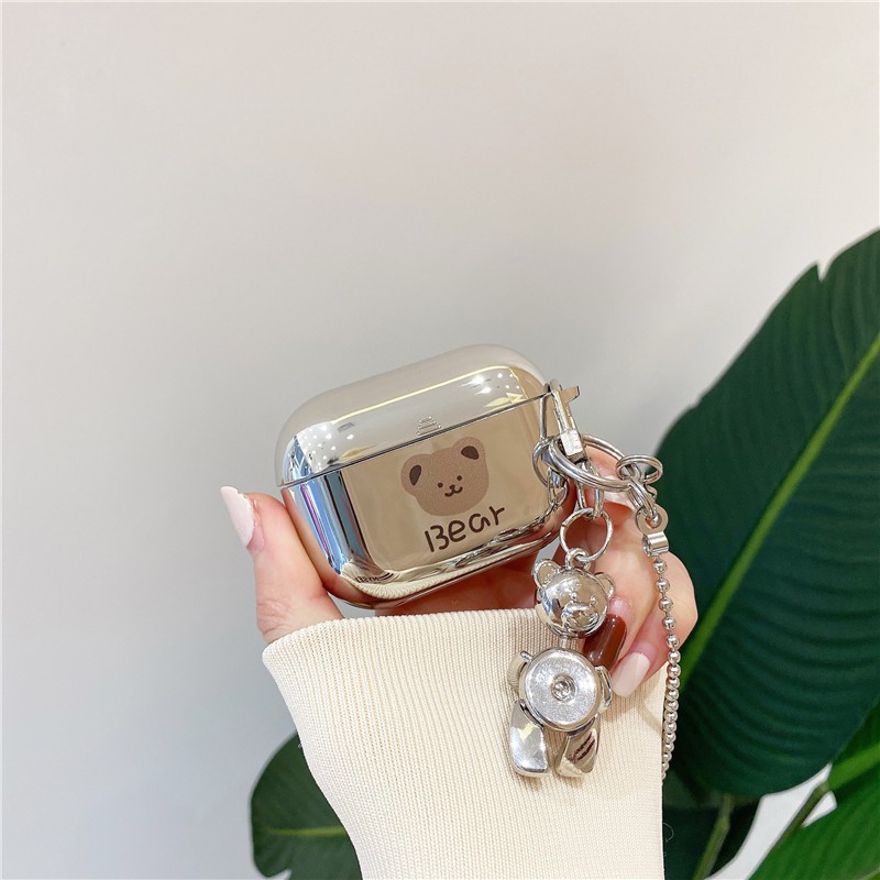 Vỏ bọc bảo vệ hộp sạc tai nghe Bluetooth mềm mạ điện họa tiết gấu Hàn Quốc cho AirPods Pro Airpods 1/2 | BigBuy360 - bigbuy360.vn