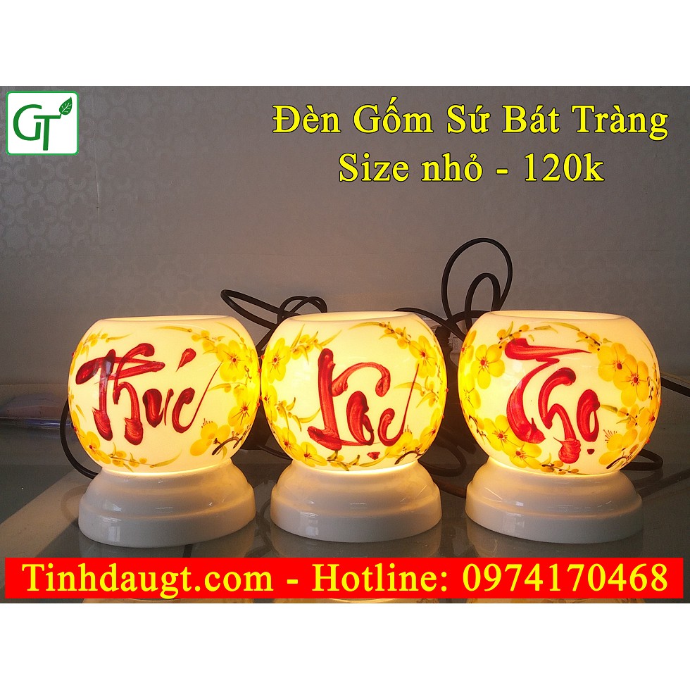 Đèn tinh dầu 💞FREESHIP💞 Đèn Xông Tinh Dầu Gốm Sứ Bát Tràng Cao Cấp + Tặng Tinh Dầu Quế 10ml  + Tặng bóng dự phòng