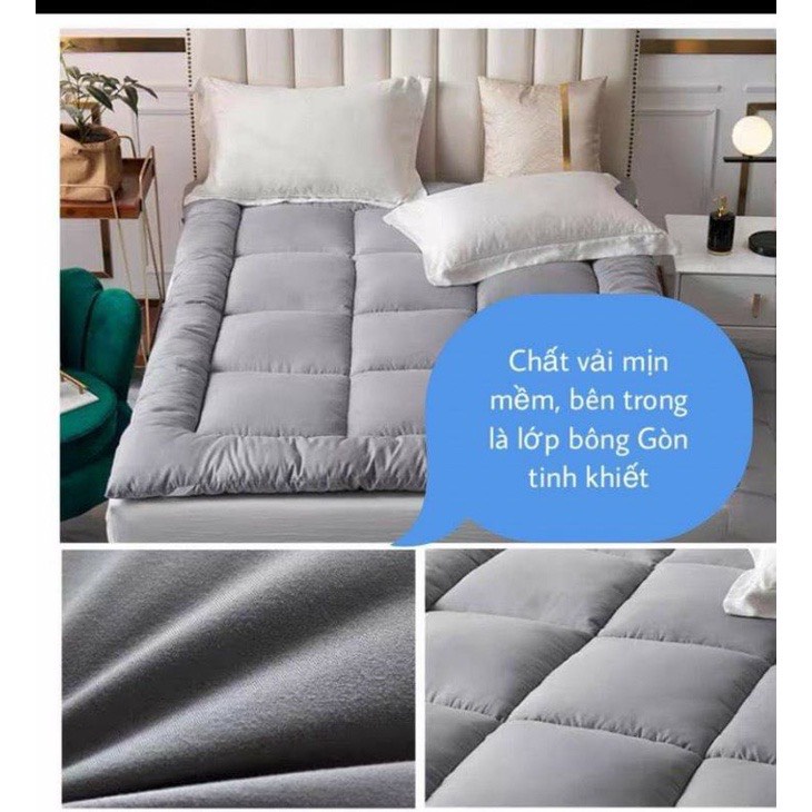 Nệm Topper Tấm làm mềm đệm cotton Đũi Hàn quốc mới nhất 2022t - Có Chun 4 Góc Cố Định Đệm
