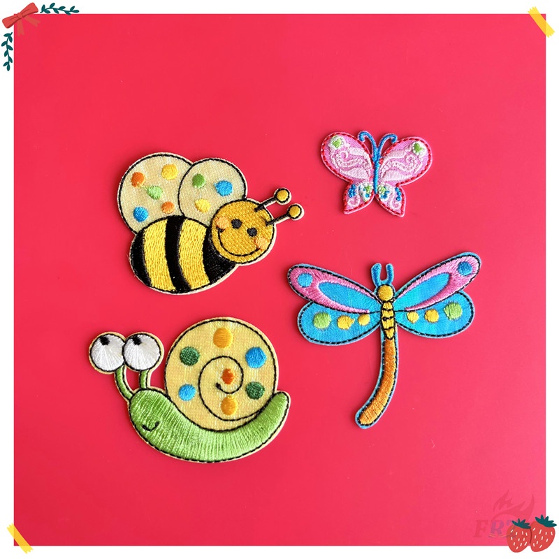 ♥ Sticker Ủi Thêu Hình Côn Trùng Hoạt Hình ♥ 1 Sticker Ủi Thêu Hình Khu Vườn