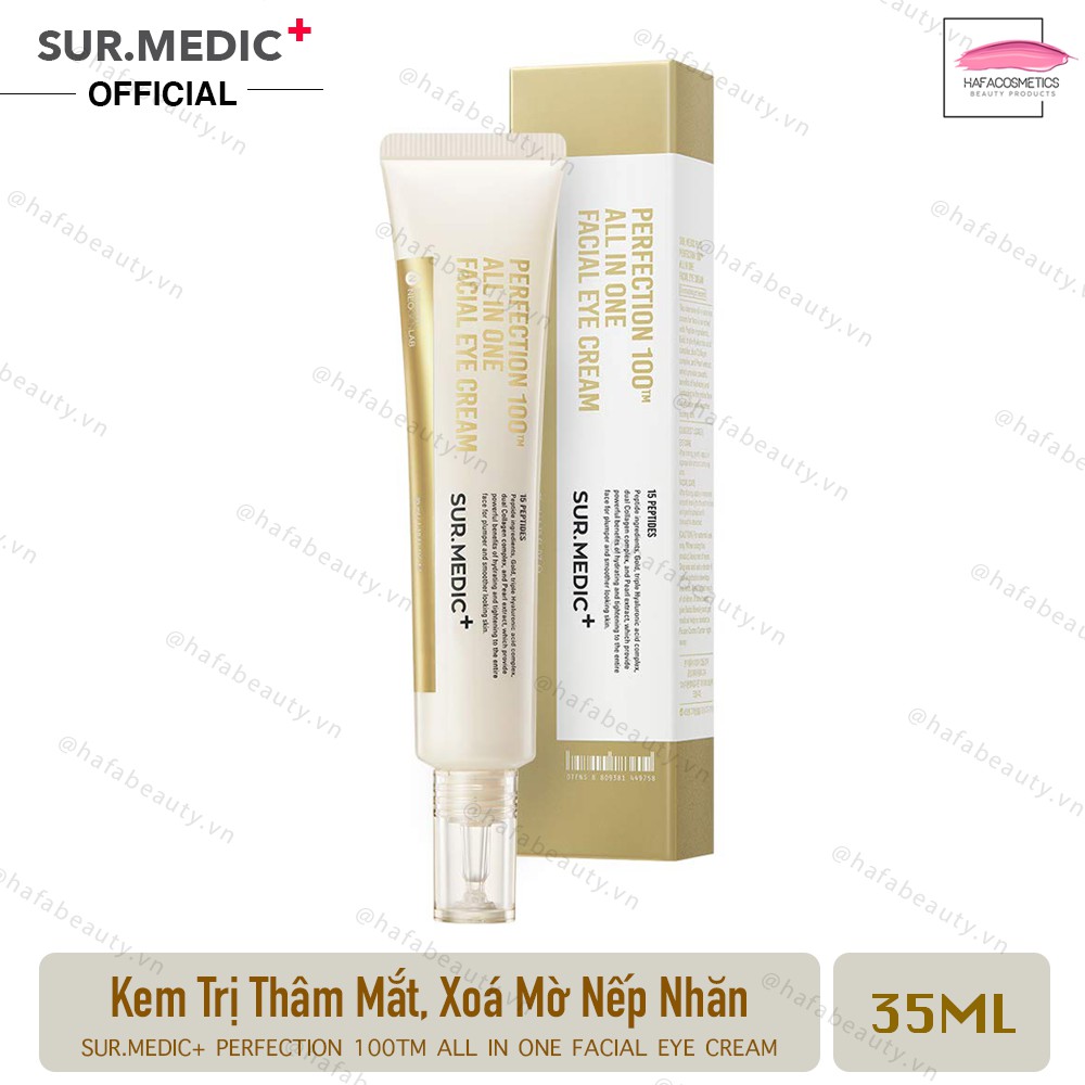 Kem giảm thâm mắt, xoá mờ nếp nhăn Sur.Medic+ Perfection 100tm All In One Facial Eye Cream 35ml _ SUR.MEDIC+ Chính Hãng