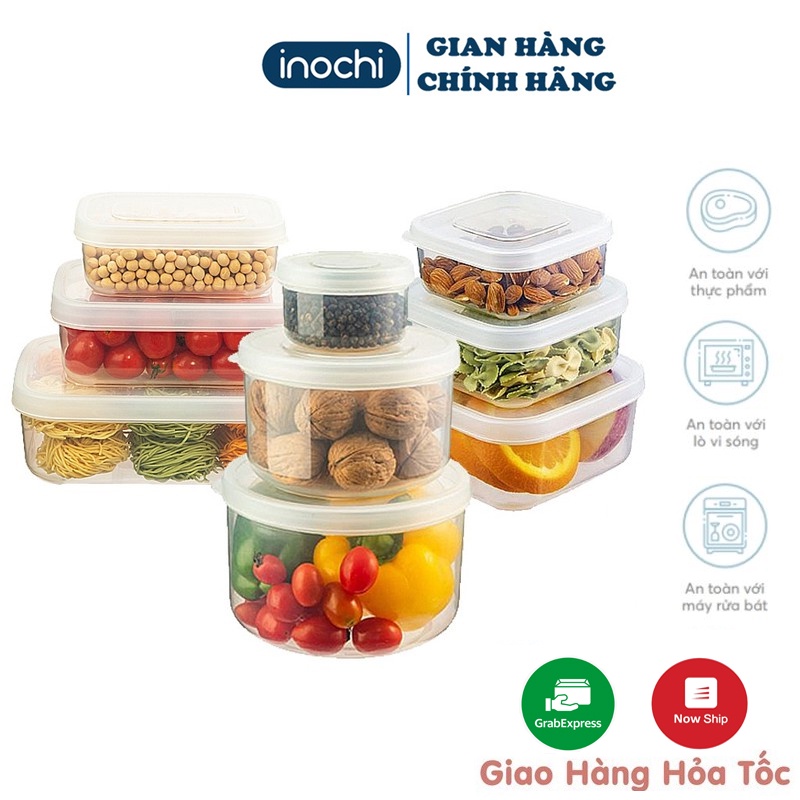 Bộ 6 Hộp Thực Phẩm INOCHI Nhựa An Toàn - Hộp Quay Đồ Ăn Lò Vi Sóng Hokaido