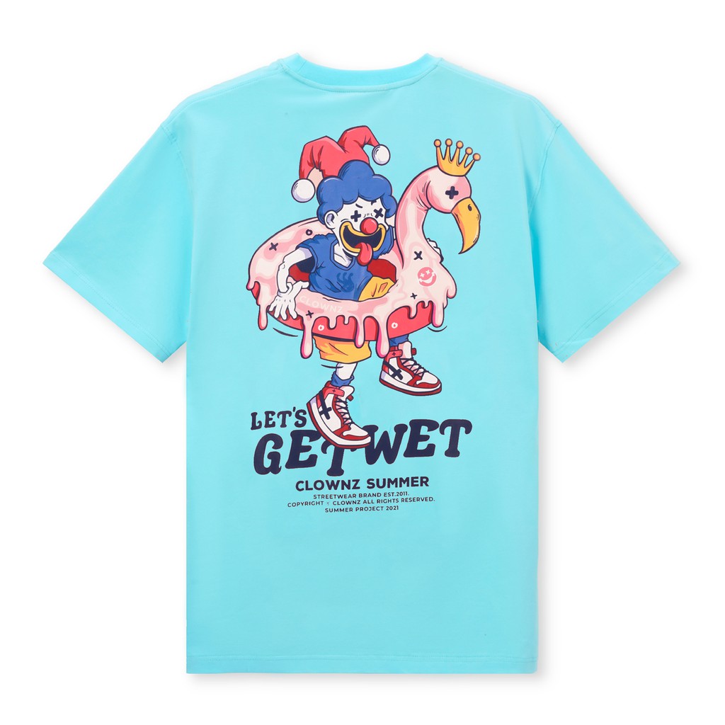 [FULLTAG CHÍNH HÃNG] Áo thun tay lỡ unisex ClownZ Let's Get Wet T-shirt form rộng, chất cotton màu pastel