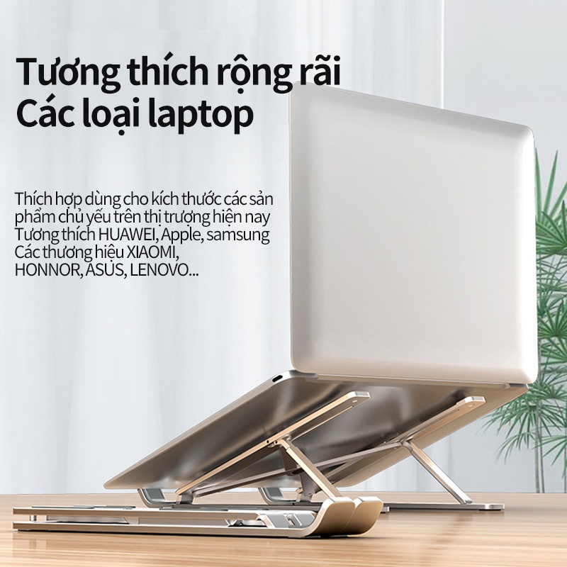 Gía đỡ máy tính bằng hợp kim nhôm có thể gập mở điều chỉnh,loại 12-15.6 inch , dùng cho laptop máy tính xách tay , macbo