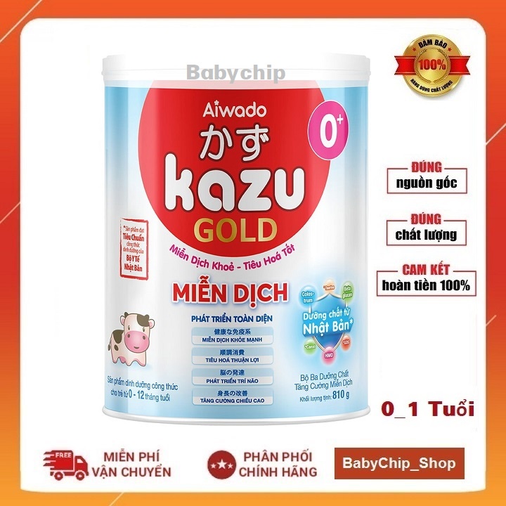Sữa Kazu gold Miễn Dịch 0+ 1+ 2+ (810g)....