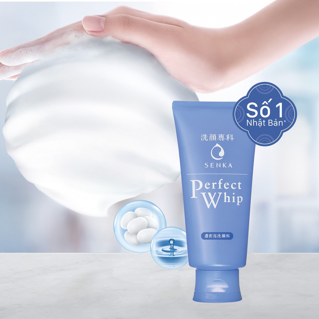 Sữa Rửa Mặt Perfect Whip Facial Foam Wash Shiseido SENKA xanh 120g