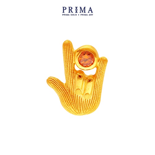 PRIMA Bông Tai Vàng 24K - Đá Sapphire Cam - BST Mono Chic - Rock and Roll (1 chiếc) - 165E0853