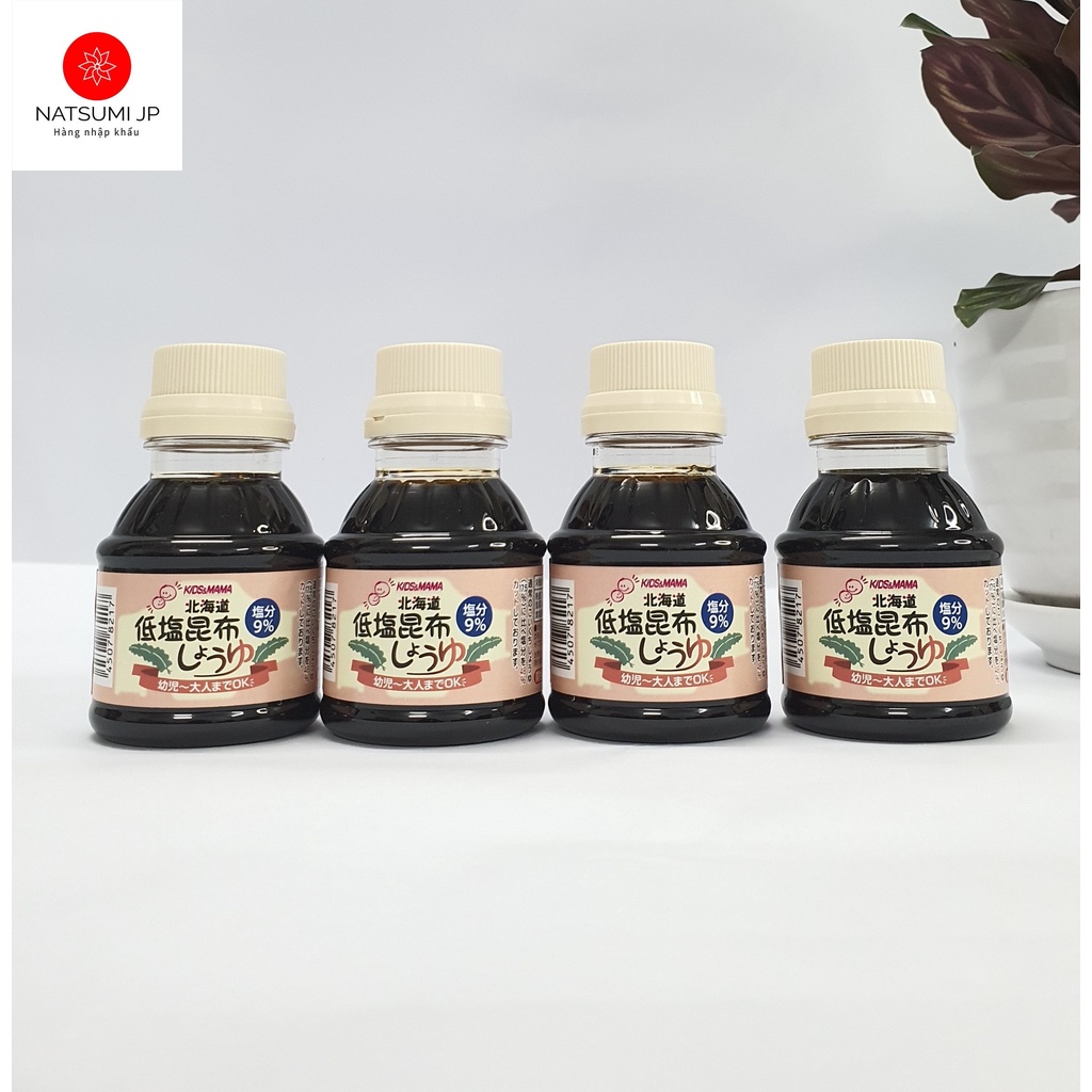 Nước tương tảo bẹ Kid &amp; mama Nhật Bản 100ml giảm muối cho bé ăn dặm (Date 11/2024)