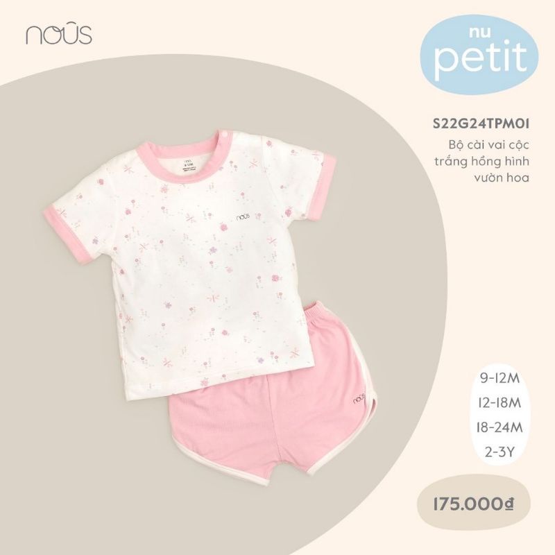 Bộ cộc tay cài vai Nous petit