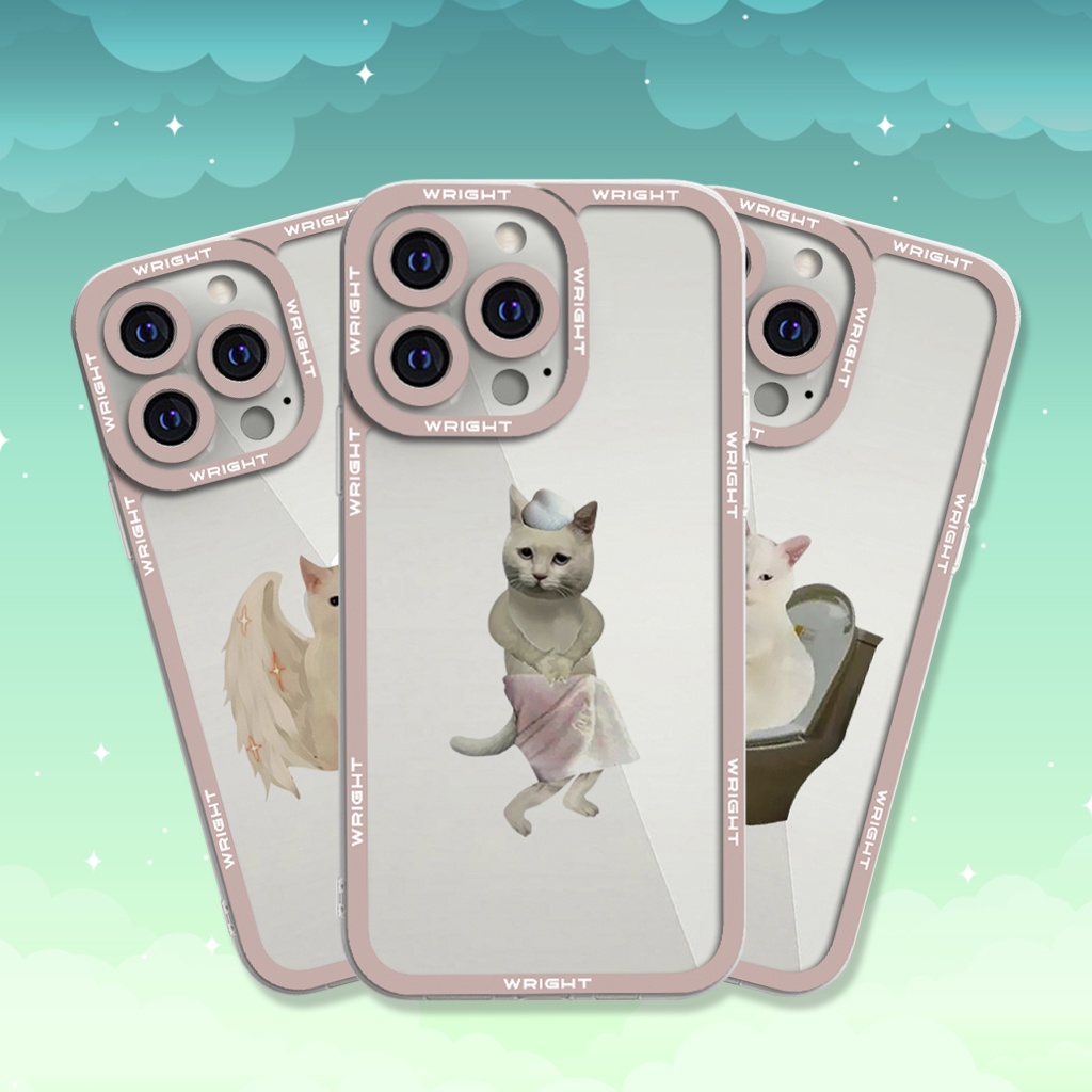 Ốp lưng iphone cạnh vuông mèo meme ngốc nghếch Wrightcase 6plus/7/8/8plus/x/xs/11/12/pro/max/plus/promax
