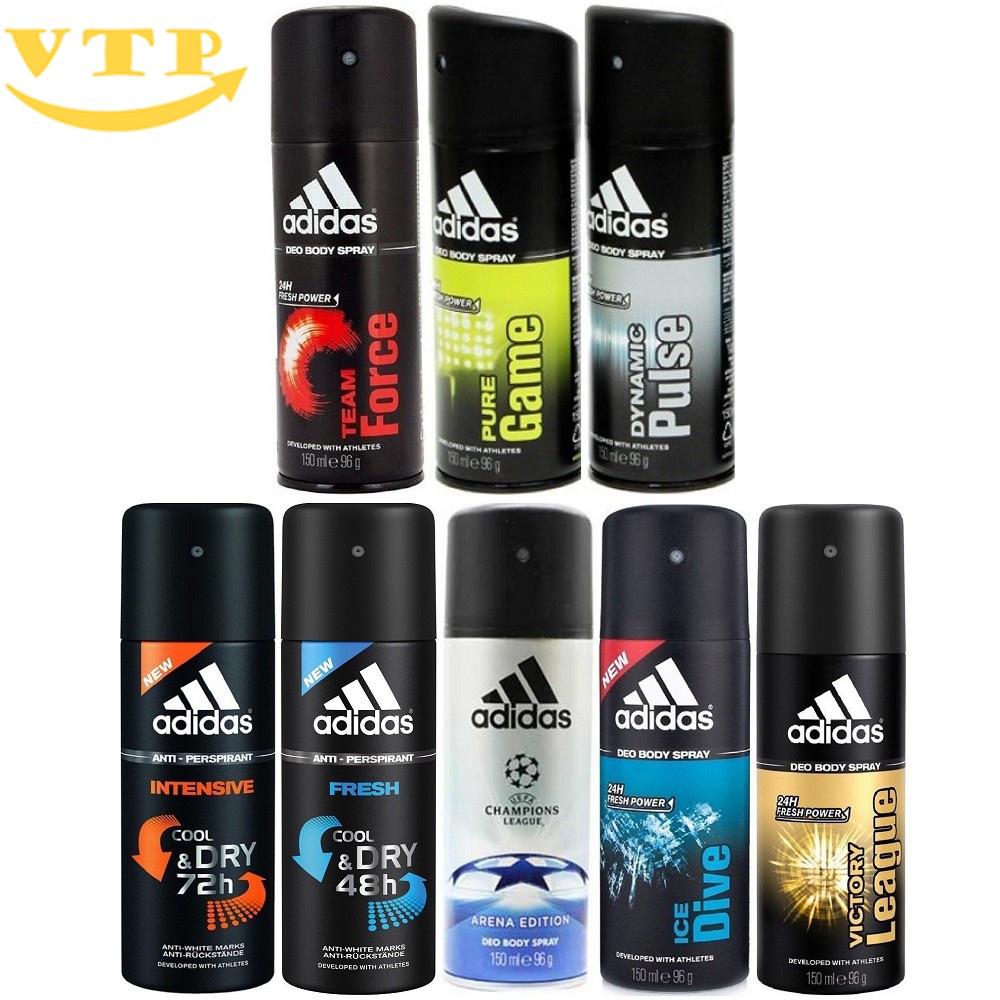 Combo 3 Chai Xịt Khử Mùi Toàn Thân Adidas 150ml Châu Âu