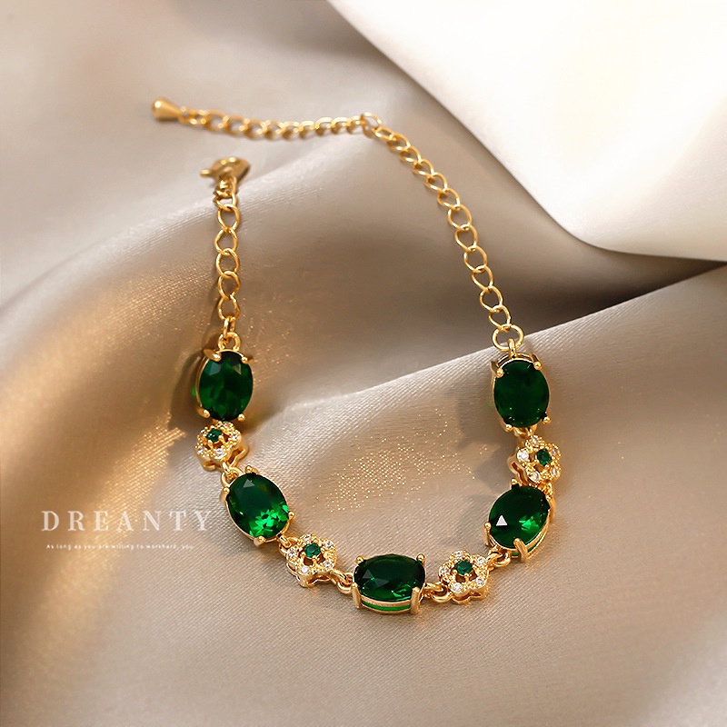 Vòng Tay Mạ Vàng Đính Đá Zircon Sang Trọng Thời Trang Cho Nữ